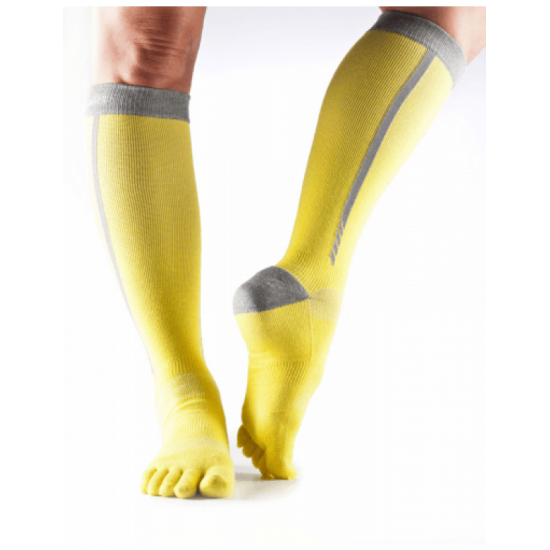 Compressiekousen teen sokken ToeSox Zoe Daylight - Geel-Grijs