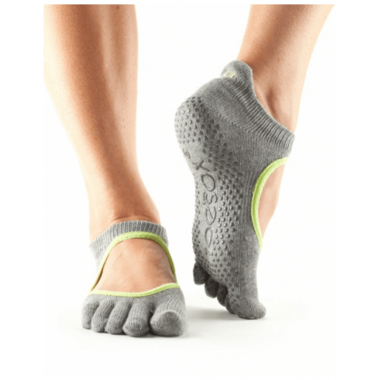 ToeSox Sokken Met Tenen Bellarina - grijs-lime S/M/L