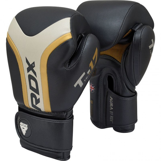 RDX Sports T17 Aura Bokshandschoenen - Zwart-goud RDX Sports T17 Aura Bokshandschoenen - Zwart-goud