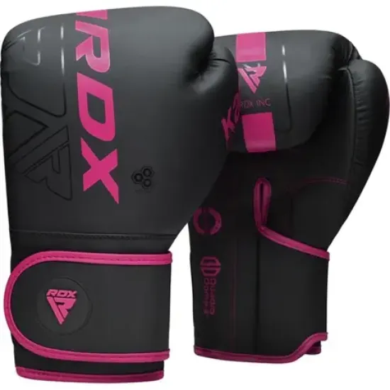 Verbeter je boks training met de RDX F6 Kara bokshandschoenen in roze, voorzien van Maya Hide kunstleer en Max-Shock technologie voor optimale bescherming.