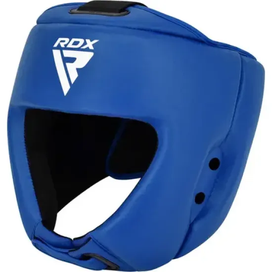 IBA-goedgekeurde hoofdbeschermer van RDX Sports met optimale bescherming en ademend comfort. Verkrijgbaar in blauw en meerdere maten.