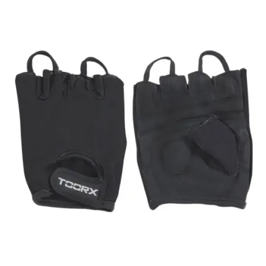 Verbeter je training met Toorx Fitnesshandschoenen van suède en microgaas. Beschikbaar in S, M, L en XL voor optimale grip en comfort.