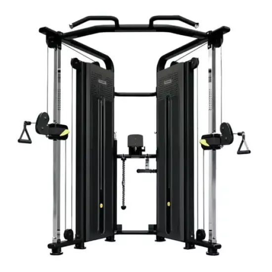 Ontdek de Toorx CSX-B5000 Dual Pulley Functional Trainer met stalen kabels en 2x100 kg gewichten, ideaal voor commercieel gebruik.