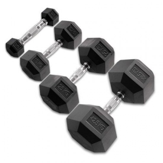 Body-Solid Hexagon Rubber Dumbbell - per Paar1KG Paar