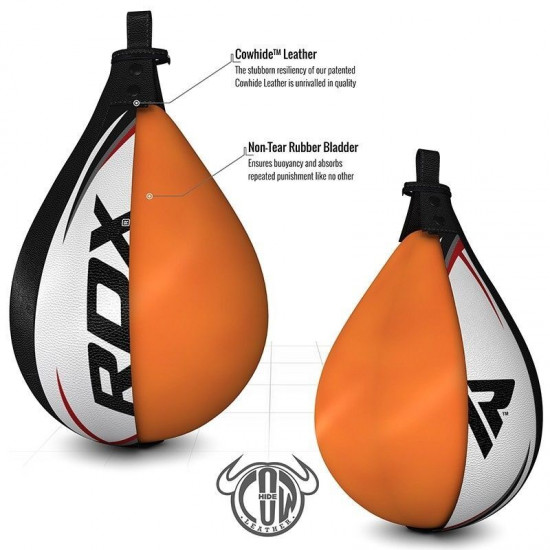 RDX Bokstraining lederen Speedbal | Speed BagZwart - Geel RDX Bokstraining lederen Speedbal | Speed BagZwart - Geel