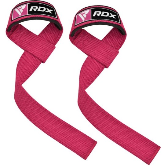 RDX Lifting Straps - Grip Flex™ - Katoen - Roze - 52 cm RDX Lifting Straps met Grip Flex™ voor betere grip en comfort. Gemaakt van hoogwaardig katoen en beschikbaar in roze. Perfect voor zware lifts.