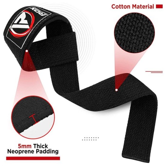 RDX Lifting Straps - Grip Flex™ - Katoen - Roze - 52 cm RDX Lifting Straps met Grip Flex™ voor betere grip en comfort. Gemaakt van hoogwaardig katoen en beschikbaar in roze. Perfect voor zware lifts.