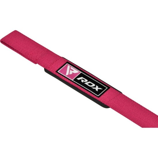RDX Lifting Straps - Grip Flex™ - Katoen - Roze - 52 cm RDX Lifting Straps met Grip Flex™ voor betere grip en comfort. Gemaakt van hoogwaardig katoen en beschikbaar in roze. Perfect voor zware lifts.