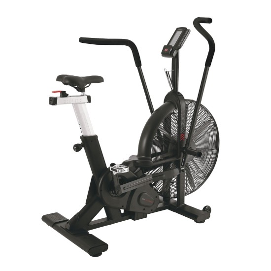 Professionele Toorx Fitness BRX-AIR-CROSS Airbike met luchtweerstand, intervalprogramma's en een gebruiksvriendelijk LCD-scherm.