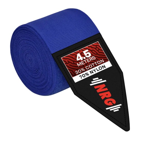 NRG Boks Bandages 4,5 Meter - Extra Dikke Bescherming NRG Boks Bandages van 4,5 meter bieden superieure bescherming en comfort tijdens intensieve trainingen. Ideaal voor elke serieuze sporter.