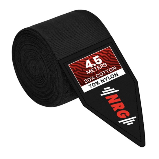 NRG Boks Bandages 4,5 Meter - Extra Dikke Bescherming NRG Boks Bandages van 4,5 meter bieden superieure bescherming en comfort tijdens intensieve trainingen. Ideaal voor elke serieuze sporter.