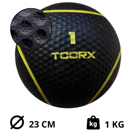 Toorx Fitness Medicine Ball 1-6 kg Full Black Ontdek de Toorx Fitness Medicine Ball Full Black, beschikbaar in gewichten van 1 tot 6 kg voor optimale training en verbeterde grip.
