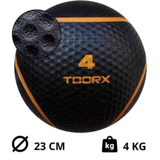 Toorx Fitness Medicine Ball 1-6 kg Full Black Ontdek de Toorx Fitness Medicine Ball Full Black, beschikbaar in gewichten van 1 tot 6 kg voor optimale training en verbeterde grip.