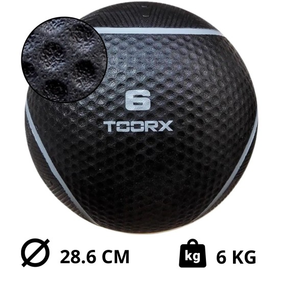 Toorx Fitness Medicine Ball 1-6 kg Full Black Ontdek de Toorx Fitness Medicine Ball Full Black, beschikbaar in gewichten van 1 tot 6 kg voor optimale training en verbeterde grip.