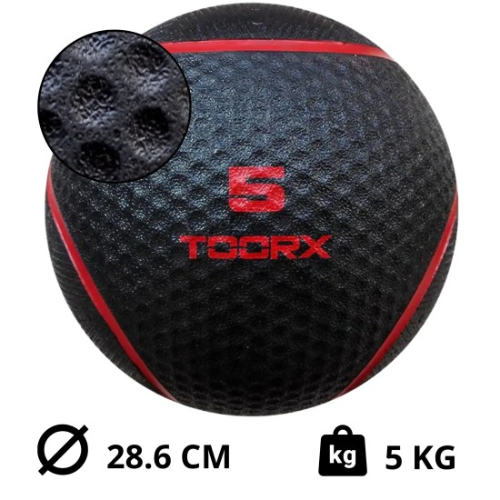 Toorx Fitness Medicine Ball 1-6 kg Full Black Ontdek de Toorx Fitness Medicine Ball Full Black, beschikbaar in gewichten van 1 tot 6 kg voor optimale training en verbeterde grip.