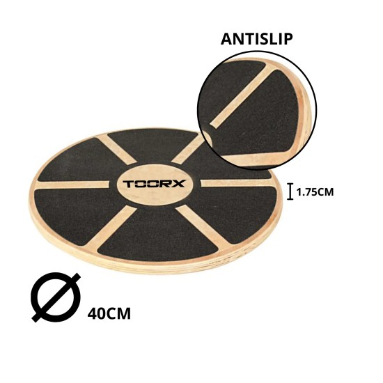 Toorx Fitness Balance Board Hout - Verbeter Je Balans en Core Verbeter je balans en kernkracht met het Toorx Fitness Houten Balance Board. Duurzaam, veelzijdig en perfect voor verschillende oefeningen.