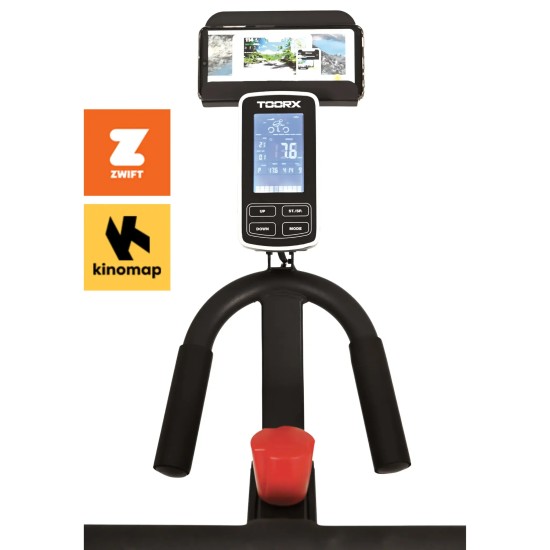 Toorx Fitness SRX Speed Mag Pro Spinbike met 24-niveau weerstand Ervaar hoogwaardige thuisfitness met de Toorx Fitness SRX Speed Mag Pro Spinbike. Voorzien van 24-niveau weerstand en compatibel met Zwift en Kinomap.