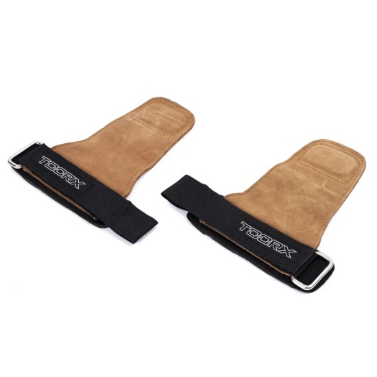 Toorx Crossfit Grips - Leren handbeschermers, optimale bescherming Optimaliseer je Crossfit-training met de leren Toorx handbeschermers die eeltvorming voorkomen en extra grip en ondersteuning bieden.