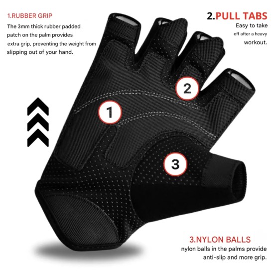 NRG Fitness F-6 Handschoenen met Rubber Grip en Lycra Ervaar de ultieme grip en comfort met de NRG Fitness F-6 handschoenen, perfect voor intensieve workouts en krachttraining.