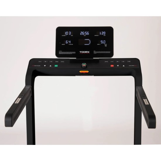 Toorx Fitness Mirage C60 Loopband - Opvouwbaar, 18 km/h, Bluetooth Kies jouw kleur loopband, inklapbaar voor ruimtebesparing. Train met 12 programma's en gebruik apps als Zwift en Kinomap. Snelle levering.