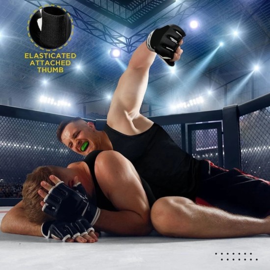 NRG MMA Handschoenen - Schokabsorptie, Grip en Bescherming Voorgevormde NRG MMA handschoenen met uitstekende schokabsorptie en grip. Ideaal voor zware trainingssessies en handbescherming.