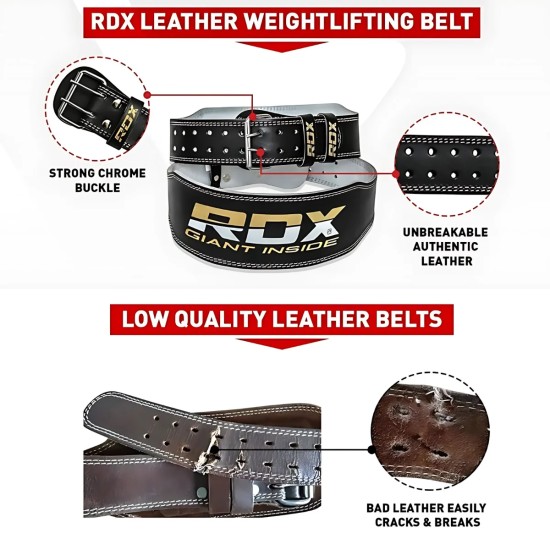 RDX Gym Lederen Gewichtenhef Riem - Suède Rundleer, Brede Dekking Ervaar krachtige ondersteuning met de RDX gewichtheffende riem van suède rundleer. Perfect voor comfort en prestaties tijdens je training.