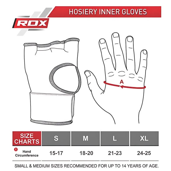 RDX IS2 Binnenhandschoenen met extra grip en 75 cm bandage Vernieuwde RDX IS2 binnenhandschoenen bieden ondersteuning, comfort en bescherming met extra grip en een lange bandage voor boksen en MMA.