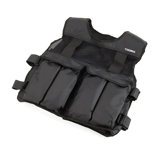 Toorx Gewichtsvest 10kg, 20kg, 30kg - Verstelbaar Verstelbaar gewichtsvest van Toorx met uitneembare gewichtjes voor extra variatie. Verkrijgbaar in 10 kg, 20 kg en 30 kg.
