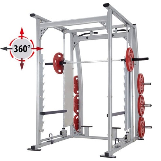 Steelflex M3DSM Smith Machine biedt maximale vrijheid en veiligheid voor krachttraining, geschikt voor thuis of sportschool.