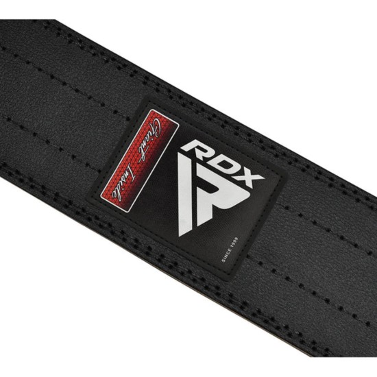 RDX RD1 Powerbelt van koeienleer voor powerlifting RDX RD1 Powerbelt, handgemaakt van 100% koeienleer. Ideaal voor squatten en deadlifting met roestvrijstalen dubbele gesp.
