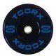 Toorx Professional bumper plates voor olympische stangen, beschikbaar in 5kg tot 25kg met comfortabele rubber coating.