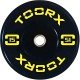 Toorx Professional bumper plates voor olympische stangen, beschikbaar in 5kg tot 25kg met comfortabele rubber coating.