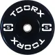 Toorx Professional bumper plates voor olympische stangen, beschikbaar in 5kg tot 25kg met comfortabele rubber coating.