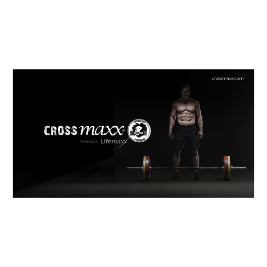 Crossmaxx® banner 300x160 cm Creëer sfeer in je gym met de Crossmaxx® banner van stevig PVC met stalen ringen. Ideale afmetingen: L300 x H160 cm.