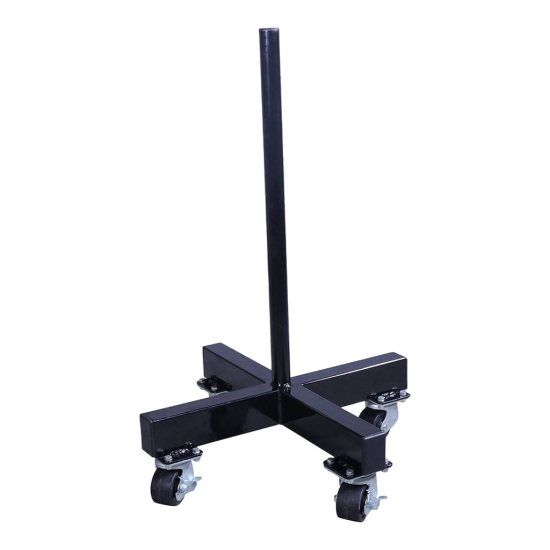 Crossmaxx® Bumper Plate Stacker met Wielen Efficiënte Crossmaxx® bumper plate stacker met sterke wielen. Geschikt voor commercieel gebruik. Hoogte opslagpin: 70cm, kleur: zwart.