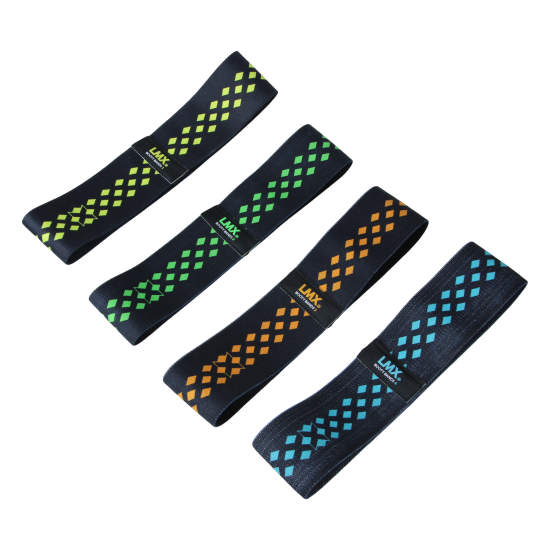 LMX Booty Bands Level 1-4 - Hoge Kwaliteit Anti-Slip Banden LMX Booty Bands zijn perfect voor onderlichaam training. Met anti-slip, vier weerstandsniveaus, ideaal voor beginners tot gevorderden.