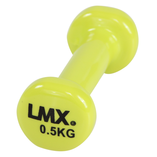 LMX.® Vinyl dumbbellsets 0,5 - 7kg voor groepslessen en fysiotherapie LMX.® Vinyl dumbbellsets van 0,5 tot 7kg zijn geschikt voor groepslessen, PT, fysiotherapie en revalidatie. Gietijzer vinyl gecoat, niet lekken.