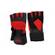 Fitness handschoenen leder zwart/rood Legend - Maat: XS