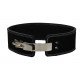 Power Lifting Fitness Riem lever zwart suede leer - Maat: L