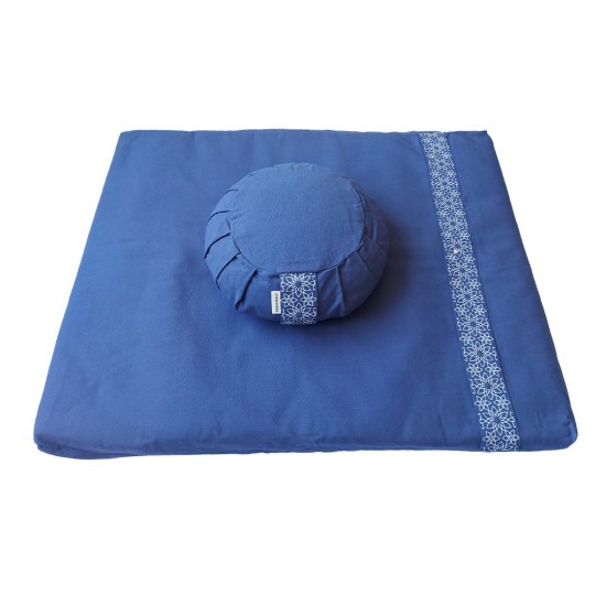 Meditatieset met  Kussen Zafu Maan Denim Baluw