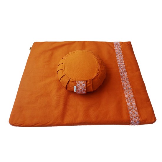 Meditatieset met  Kussen Zafu Maan Oranje